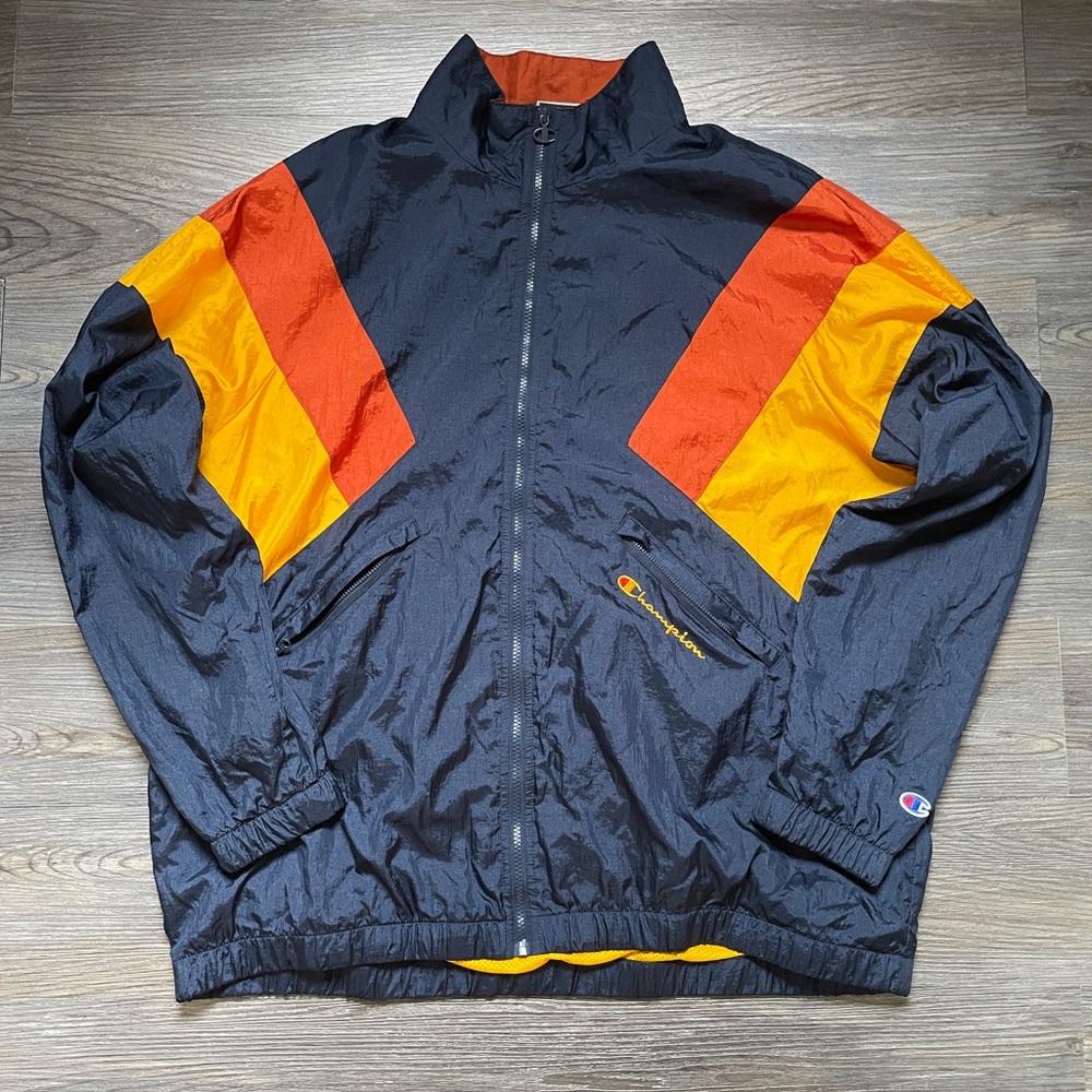 vintage inspired champion pack-able windbreaker